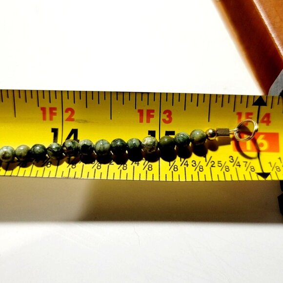 Atlantisite and Malachite Gemstone Necklace Triangular Pendants Beaded Design 16 - Picture 5 of 5